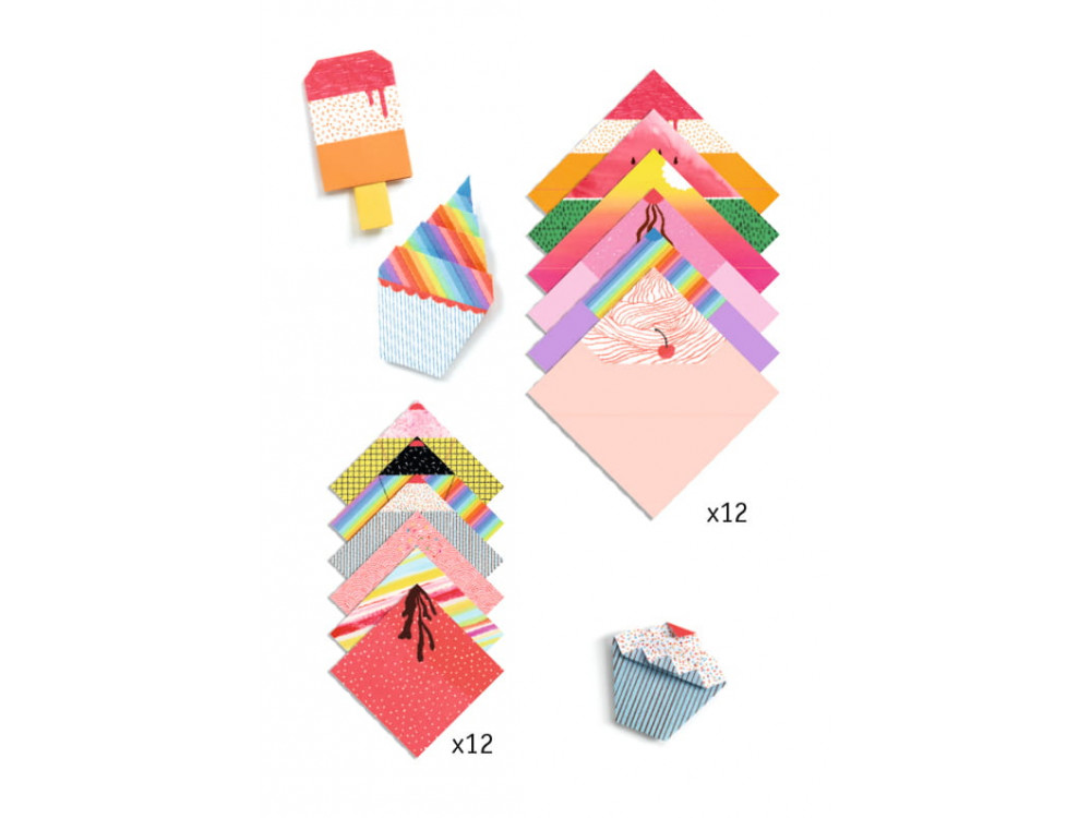 Set for origami - Djeco - Sweet Treats, 24 pcs.