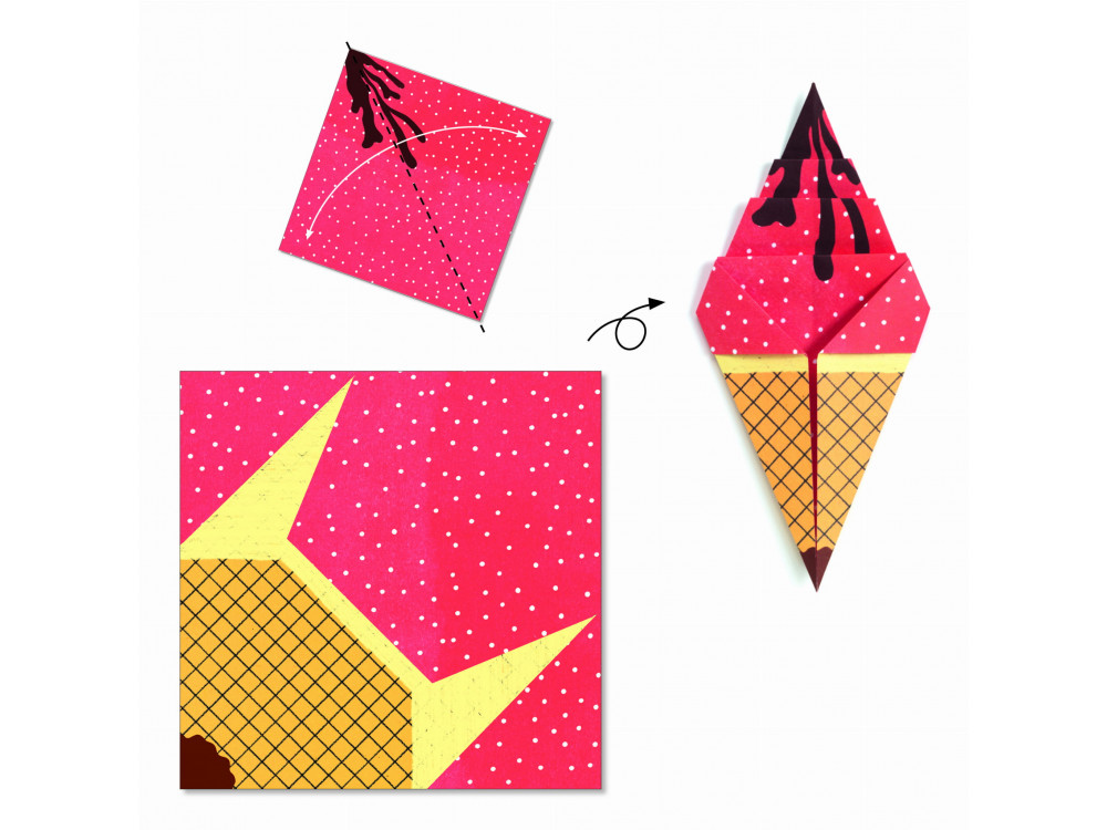Zestaw do origami - Djeco - Słodkie smakołyki, 24 szt.