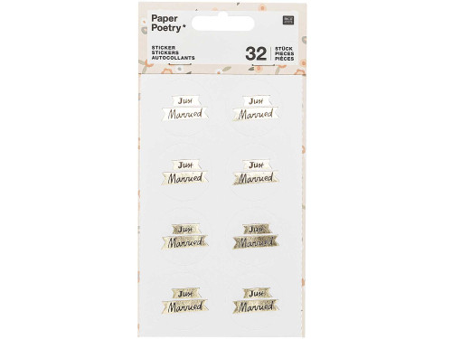 Naklejki - Paper Poetry - Just Married, 32 szt.