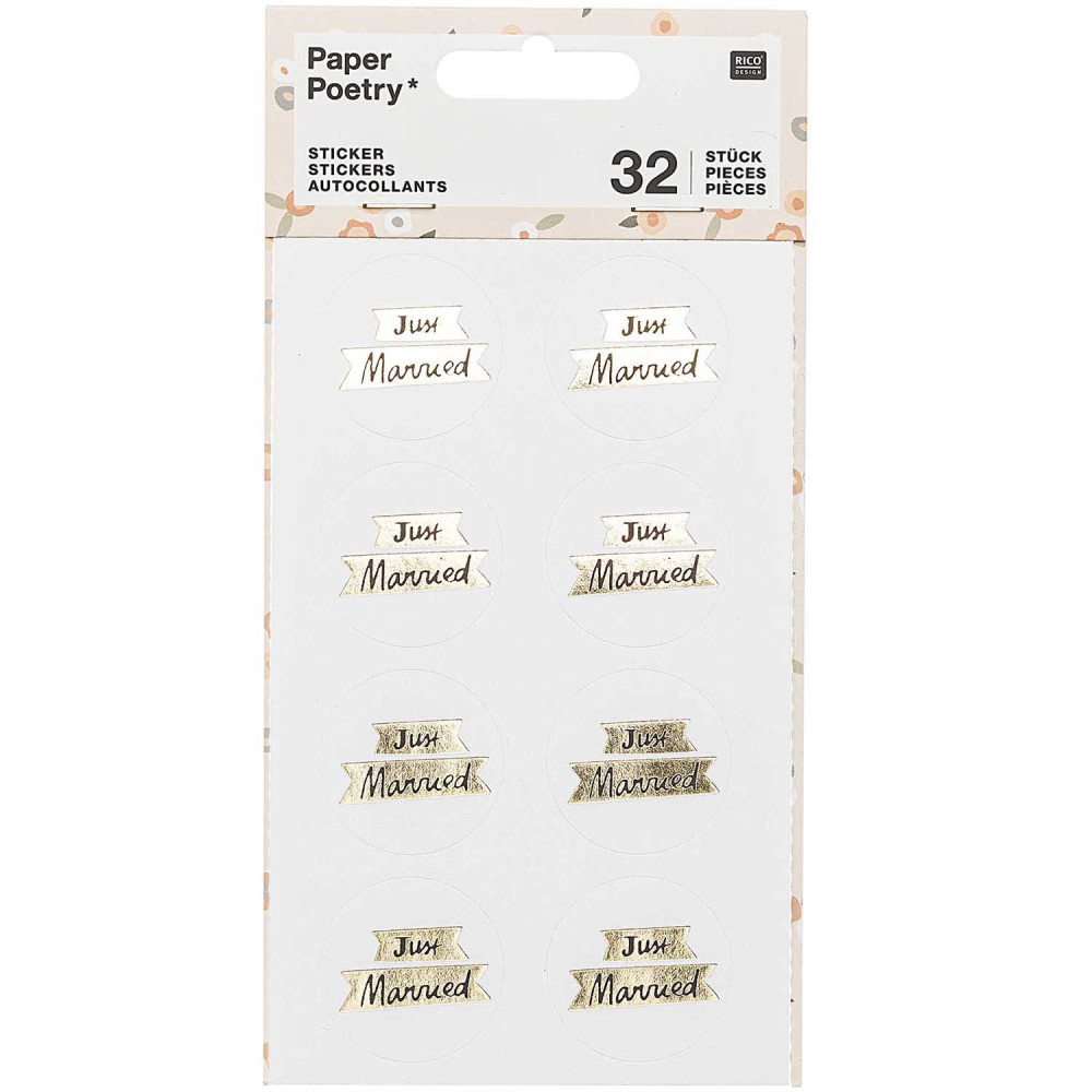 Stickers - Paper Poetry - Just Married, 32 pcs.