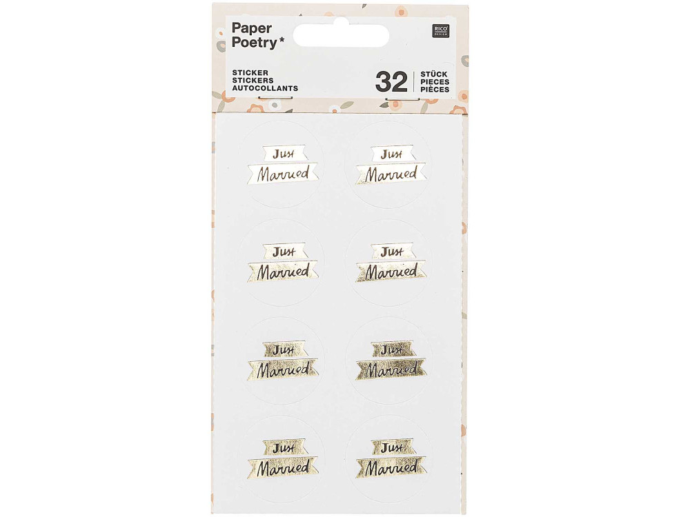 Stickers - Paper Poetry - Just Married, 32 pcs.