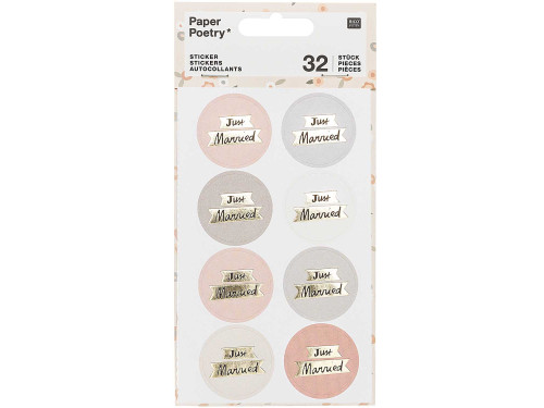 Stickers - Paper Poetry - Just Married, 32 pcs.