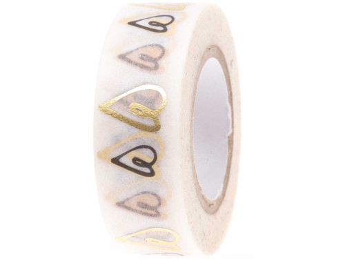 Washi tape - Paper Poetry - Hearts, 15 mm x 10 m
