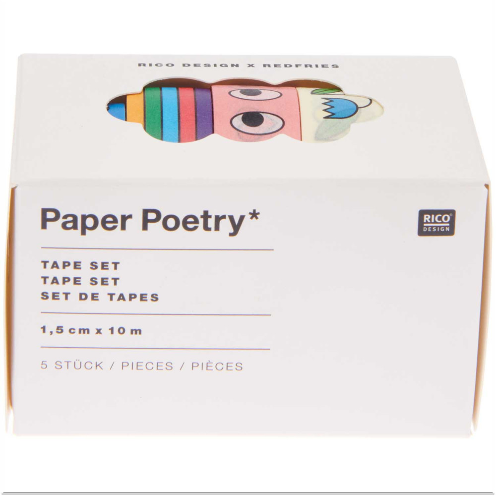 Zestaw taśm washi - Paper Poetry - Eye Candy, 15 mm x 10 m, 5 szt.