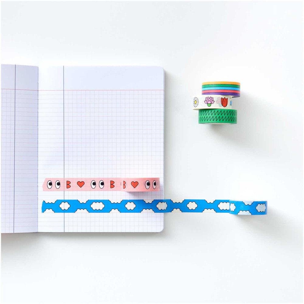 Set of washi tapes - Paper Poetry - Eye Candy, 15 mm x 10 m, 5 pcs.