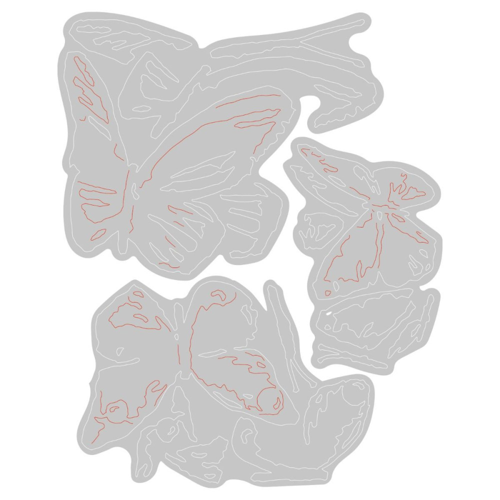 Zestaw wykrojników Thinlits - Sizzix - Brushstroke Butterflies, 3 szt.