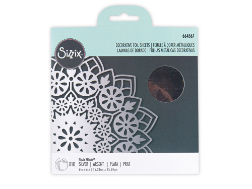 Folia do złoceń Sizzix Effectz - Sizzix - srebrna, 15 x 15 cm, 10 szt.