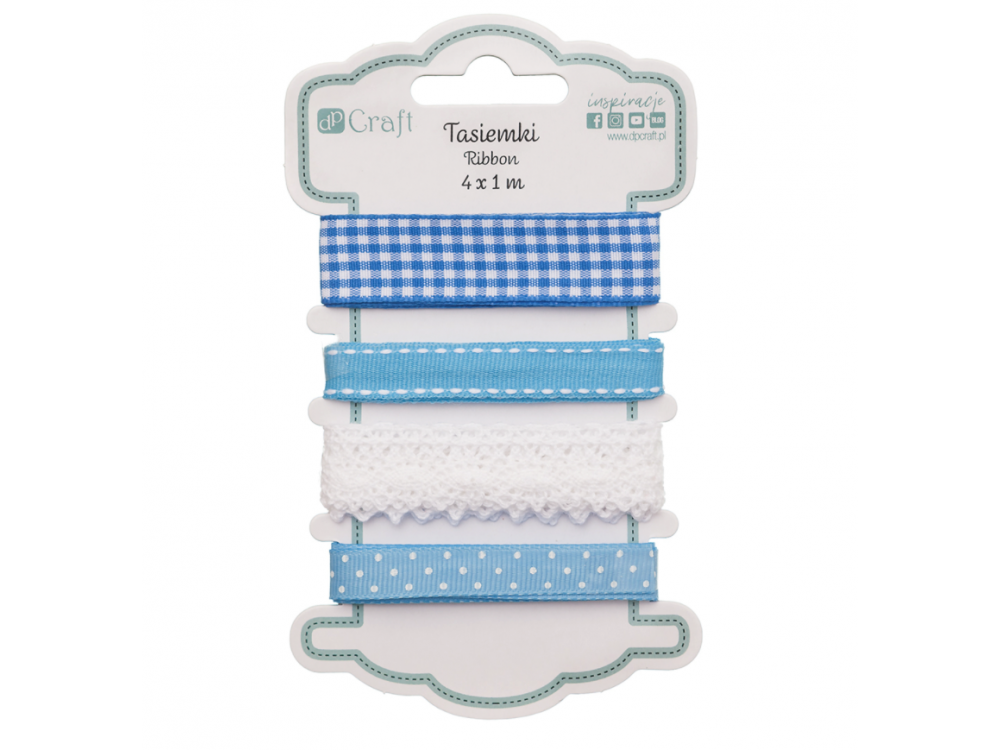 Tasiemki ozdobne - DpCraft - Blue Basics, 4 szt.