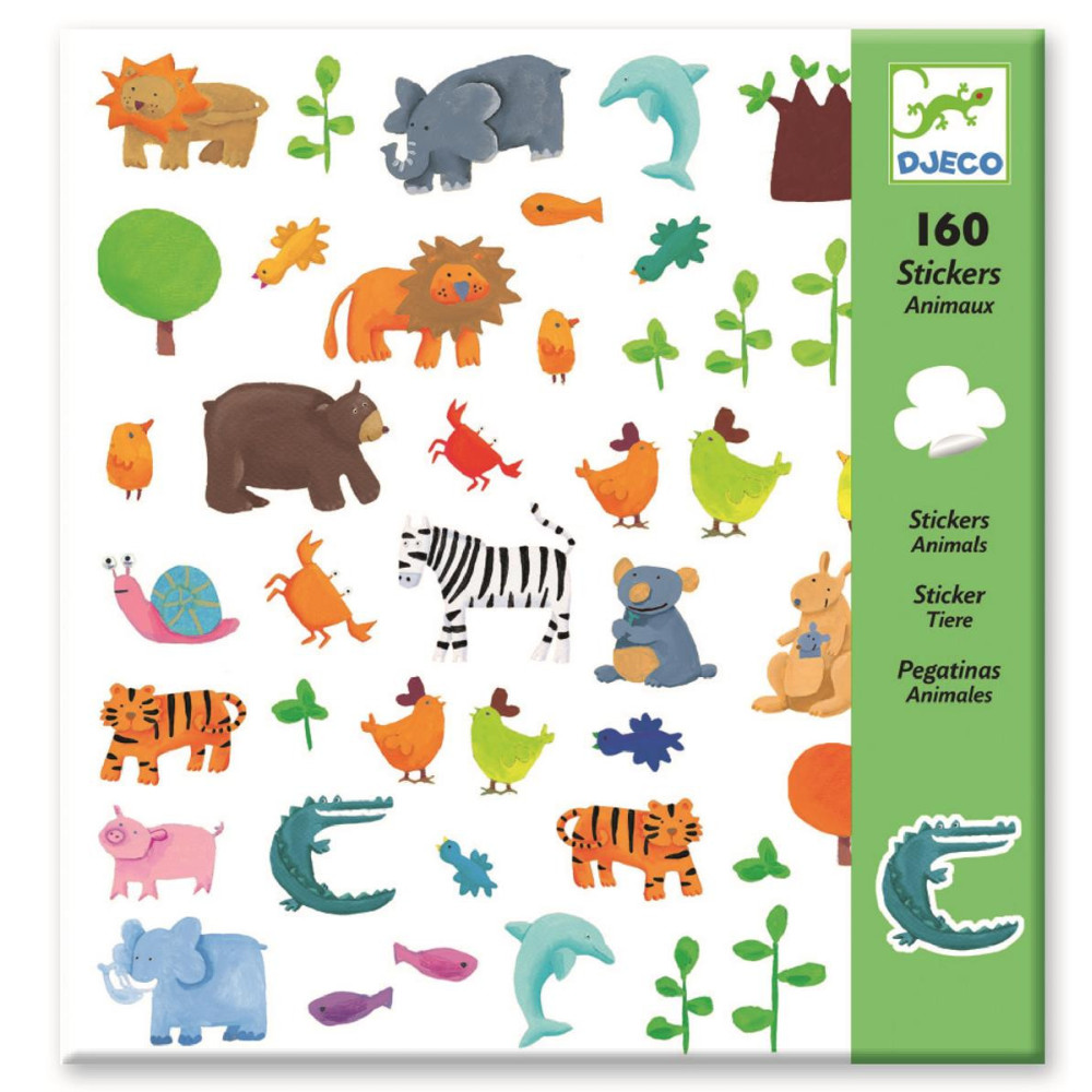 Set of stickers Animals - Djeco - 160 pcs.