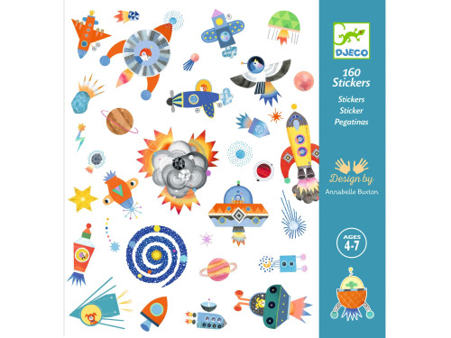 Set of stickers Space - Djeco - 160 pcs.