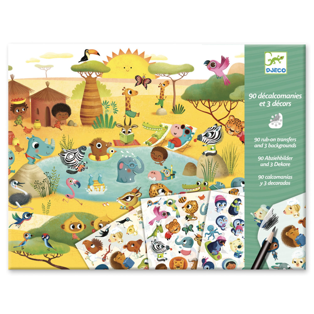 Transfer set for kids - Djeco - Fairies - Lands