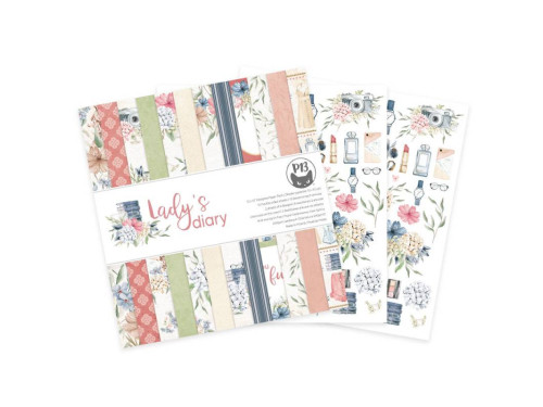 Set of scrapbooking papers 30,5 x 30,5 cm - Piątek Trzynastego - Lady's Diary