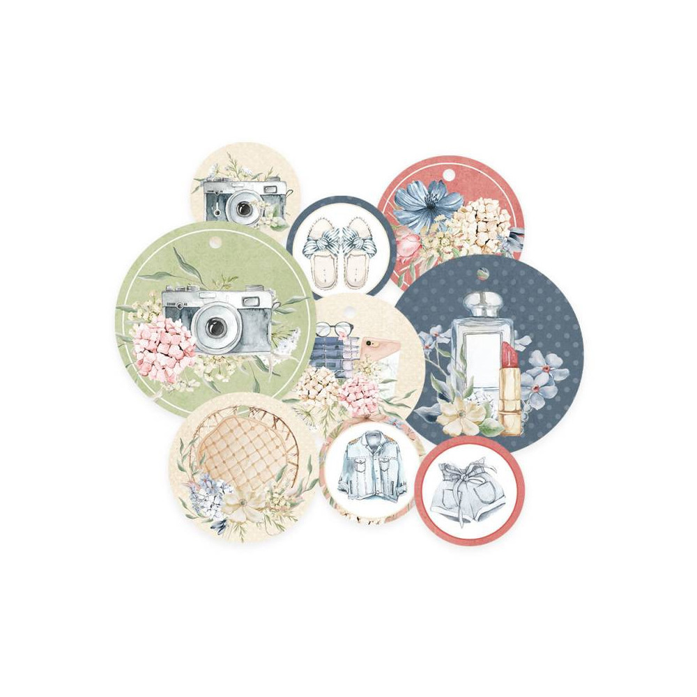 Decorative tag set - Piątek Trzynastego - Lady's Diary 01, 9 pcs