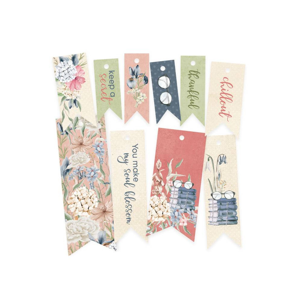 Decorative tag set - Piątek Trzynastego - Lady's Diary 02, 10 pcs