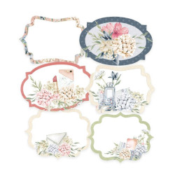 Decorative tag set - Piątek Trzynastego - Lady's Diary 04, 6 pcs
