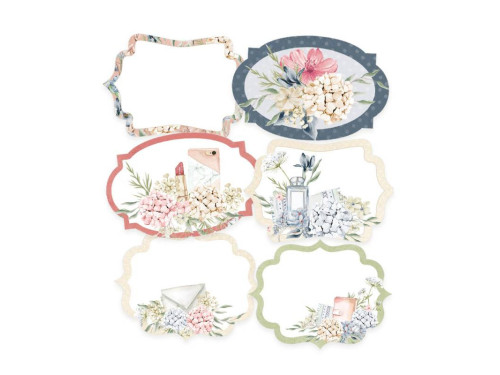 Decorative tag set - Piątek Trzynastego - Lady's Diary 04, 6 pcs