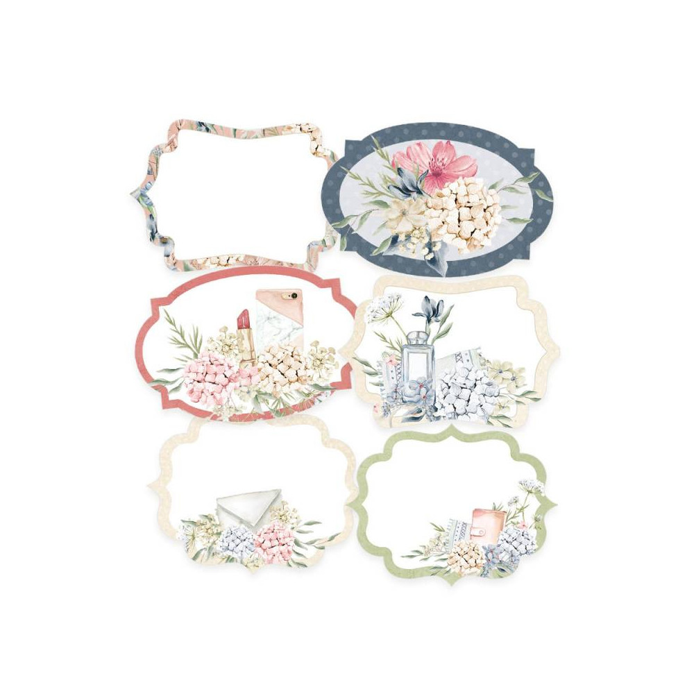 Decorative tag set - Piątek Trzynastego - Lady's Diary 04, 6 pcs