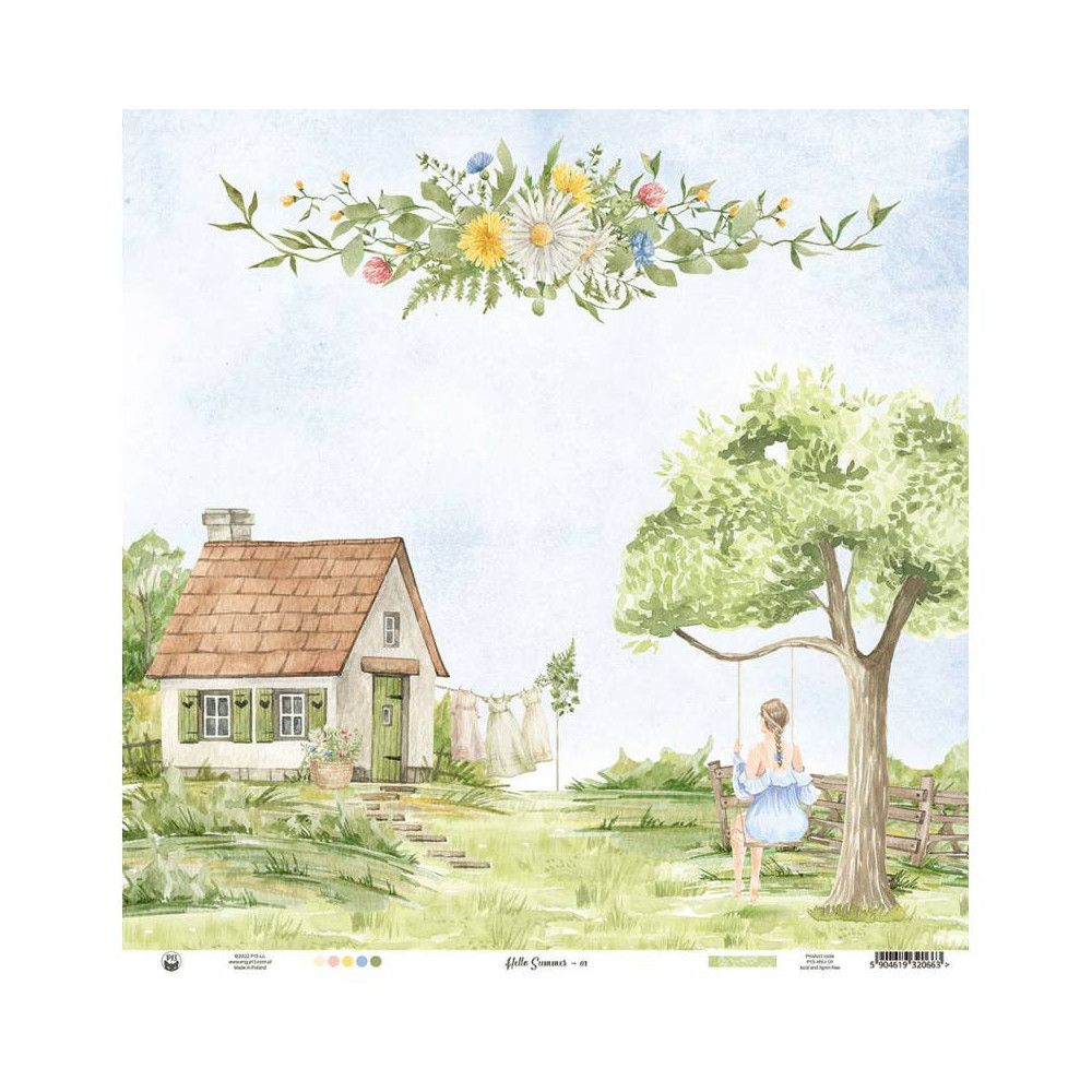 Papier do scrapbookingu 30,5 x 30,5 cm - Piątek Trzynastego - Hello Summer 01