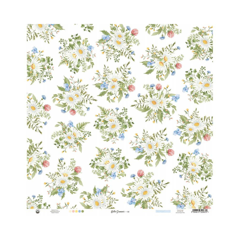 Scrapbooking paper 30,5 x 30,5 cm - Piątek Trzynastego - Hello Summer 02