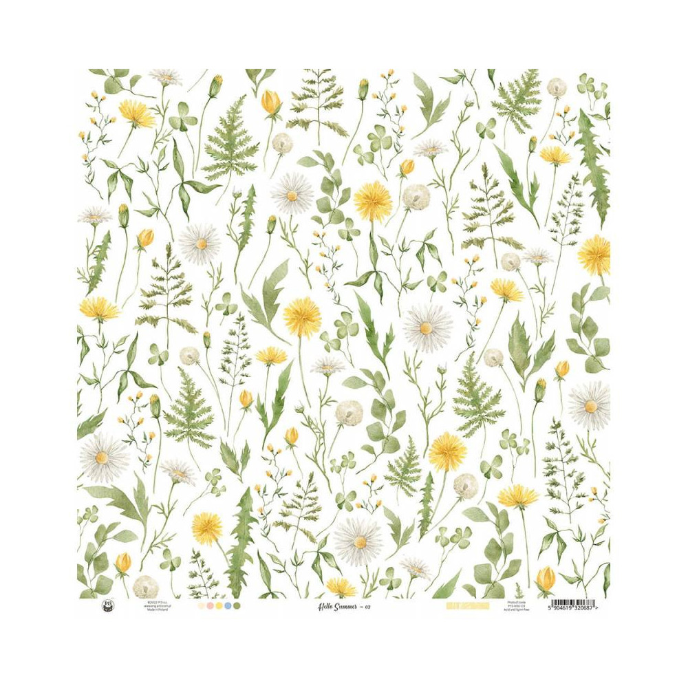 Scrapbooking paper 30,5 x 30,5 cm - Piątek Trzynastego - Hello Summer 03