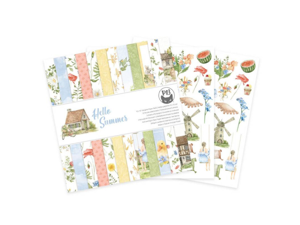 Set of scrapbooking papers 30,5 x 30,5 cm - Piątek Trzynastego - Hello Summer