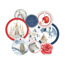 Decorative tag set - Piątek Trzynastego - Once upon a time 01, 9 pcs.