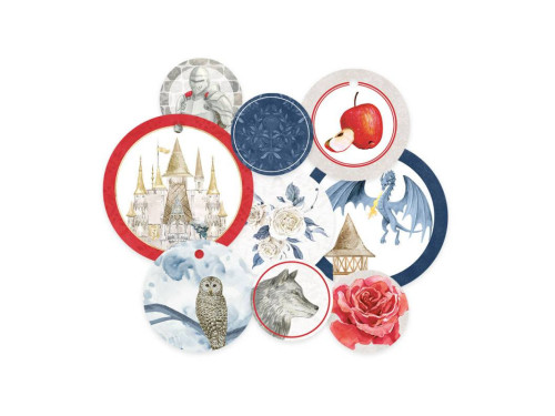 Decorative tag set - Piątek Trzynastego - Once upon a time 01, 9 pcs.