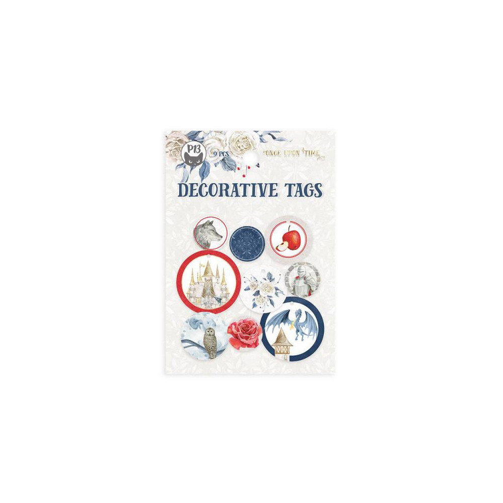 Decorative tag set - Piątek Trzynastego - Once upon a time 01, 9 pcs.