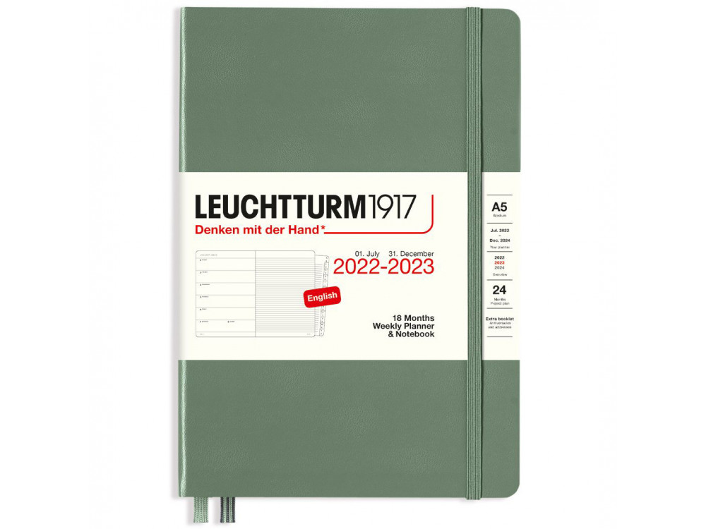Weekly Planner & Notebook 2022/2023 - Leuchtturm1917 - Olive, hard cover, A5