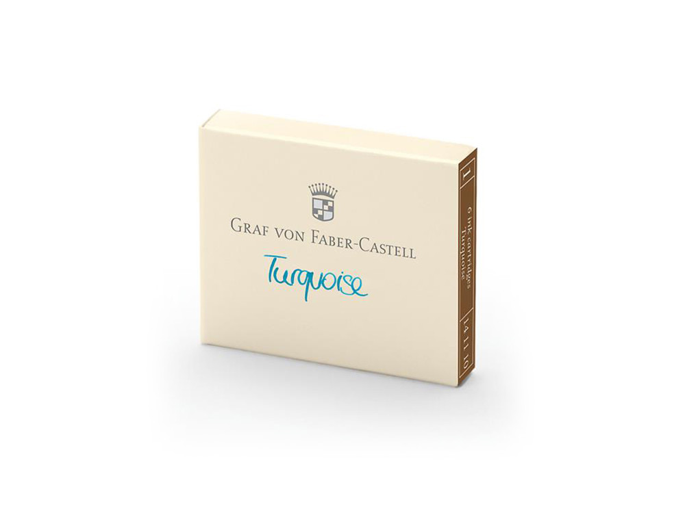 Naboje do piór wiecznych - Graf Von Faber-Castell - Turquoise, 6 szt.