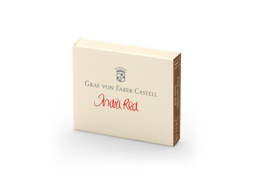 Calligraphy ink cartridges - Graf Von Faber-Castell - India Red, 6 pcs.