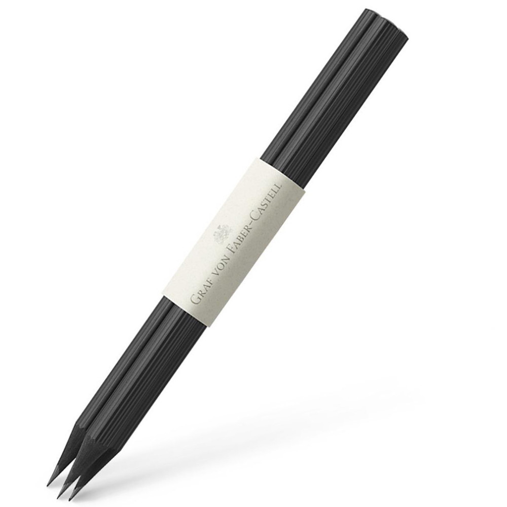 Set of Guilloche graphite pencils - Graf Von Faber-Castell - Black, B, 3 pcs.