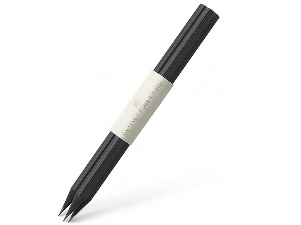 Set of Guilloche graphite pencils - Graf Von Faber-Castell - Black, B, 3 pcs.