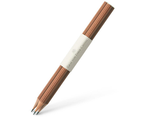 Set of Guilloche graphite pencils - Graf Von Faber-Castell - Brown, B, 3 pcs.