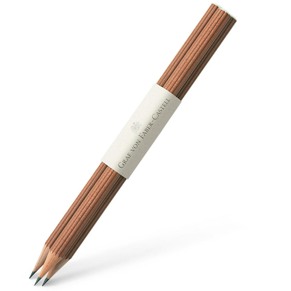 Set of Guilloche graphite pencils - Graf Von Faber-Castell - Brown, B, 3 pcs.