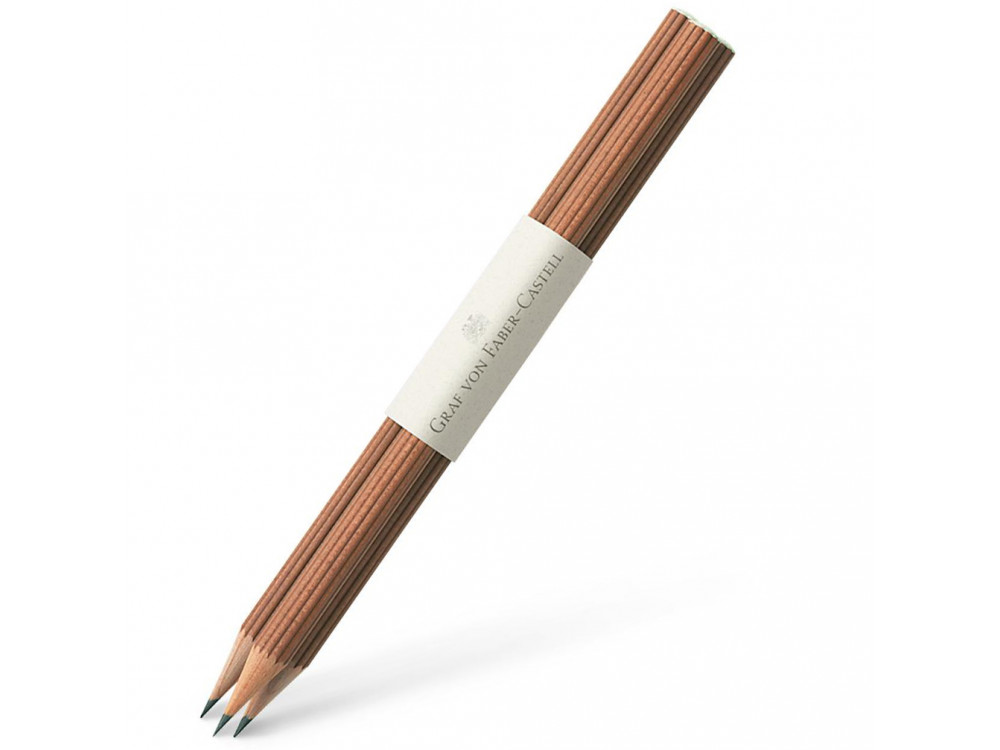 Zestaw ołówków Guilloche - Graf Von Faber-Castell - brązowe, B, 3 szt.