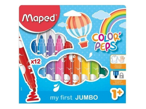 Zestaw flamastrów Jumbo Color'Peps - Maped - 12 kolorów
