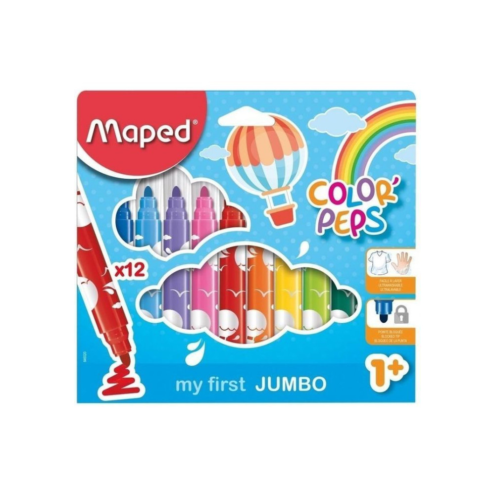 Set of Jumbo Color'Peps pens - Maped - 12 colors