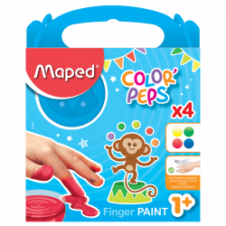 Zestaw farb do malowania palcami Color'Peps - Maped - 4 kolory x 80 g