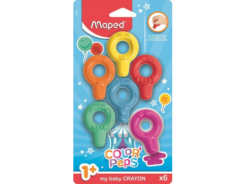 Set of wax crayons Color'Peps Baby - Maped - 6 colors