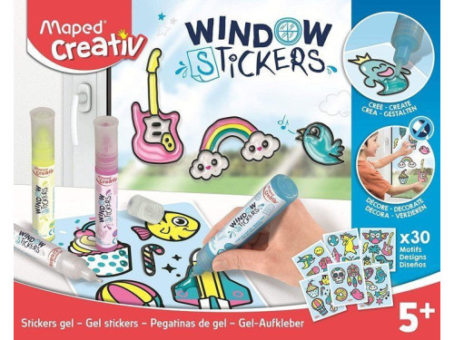Zestaw farb witrażowych do naklejek Window Stickers - Maped - 5 kolorów