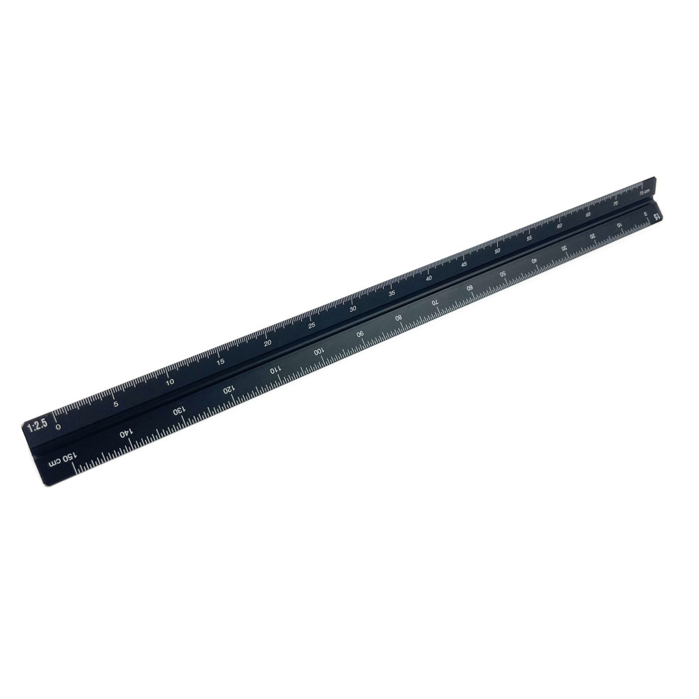 Skalówka aluminiowa - Leniar - czarna, 30 cm