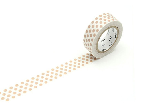 Taśma papierowa washi - MT Masking Tape - Dot Milk Tea, 7 m
