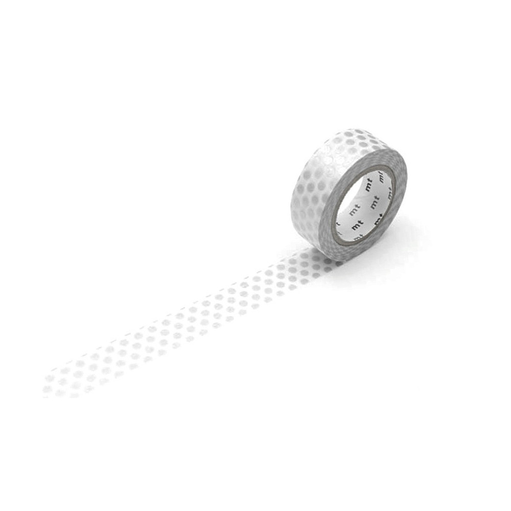 Taśma papierowa washi - MT Masking Tape - Dot Silver, 7 m