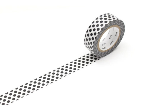 Taśma papierowa washi - MT Masking Tape - Dot Black, 7 m