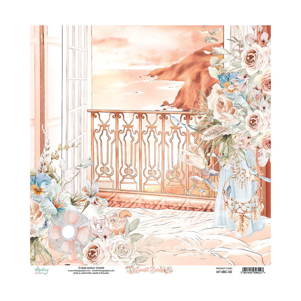 Papier do scrapbookingu 30,5 x 30,5 cm - Mintay - Sunset Beach 02