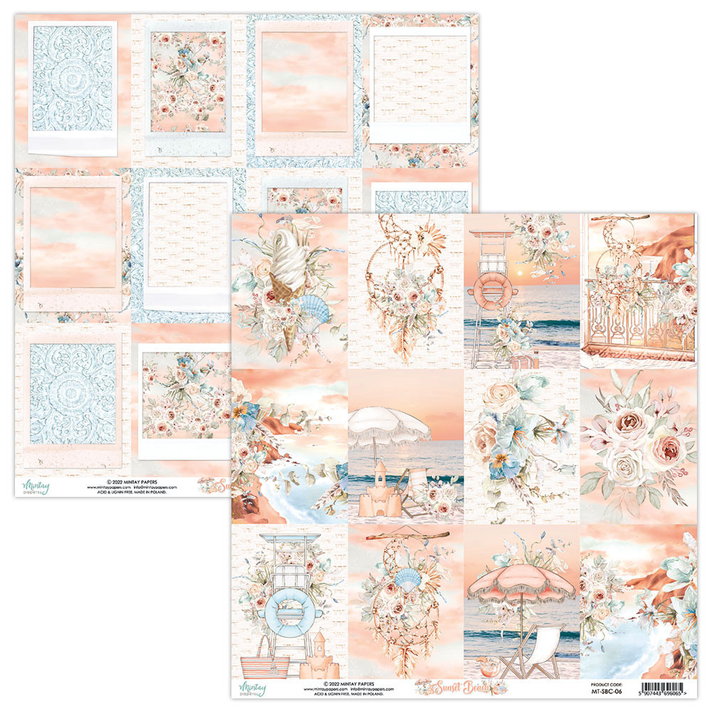 Papier do scrapbookingu 30,5 x 30,5 cm - Mintay - Sunset Beach 06