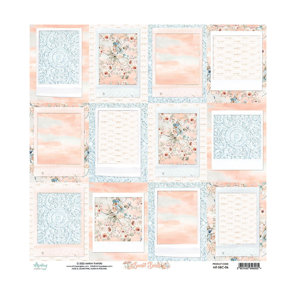 Papier do scrapbookingu 30,5 x 30,5 cm - Mintay - Sunset Beach 06