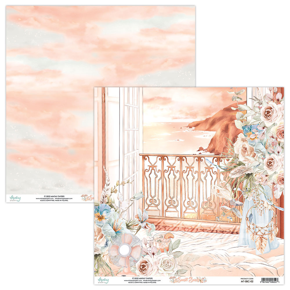 Set of scrapbooking papers 30,5 x 30,5 cm - Mintay - Sunset Beach