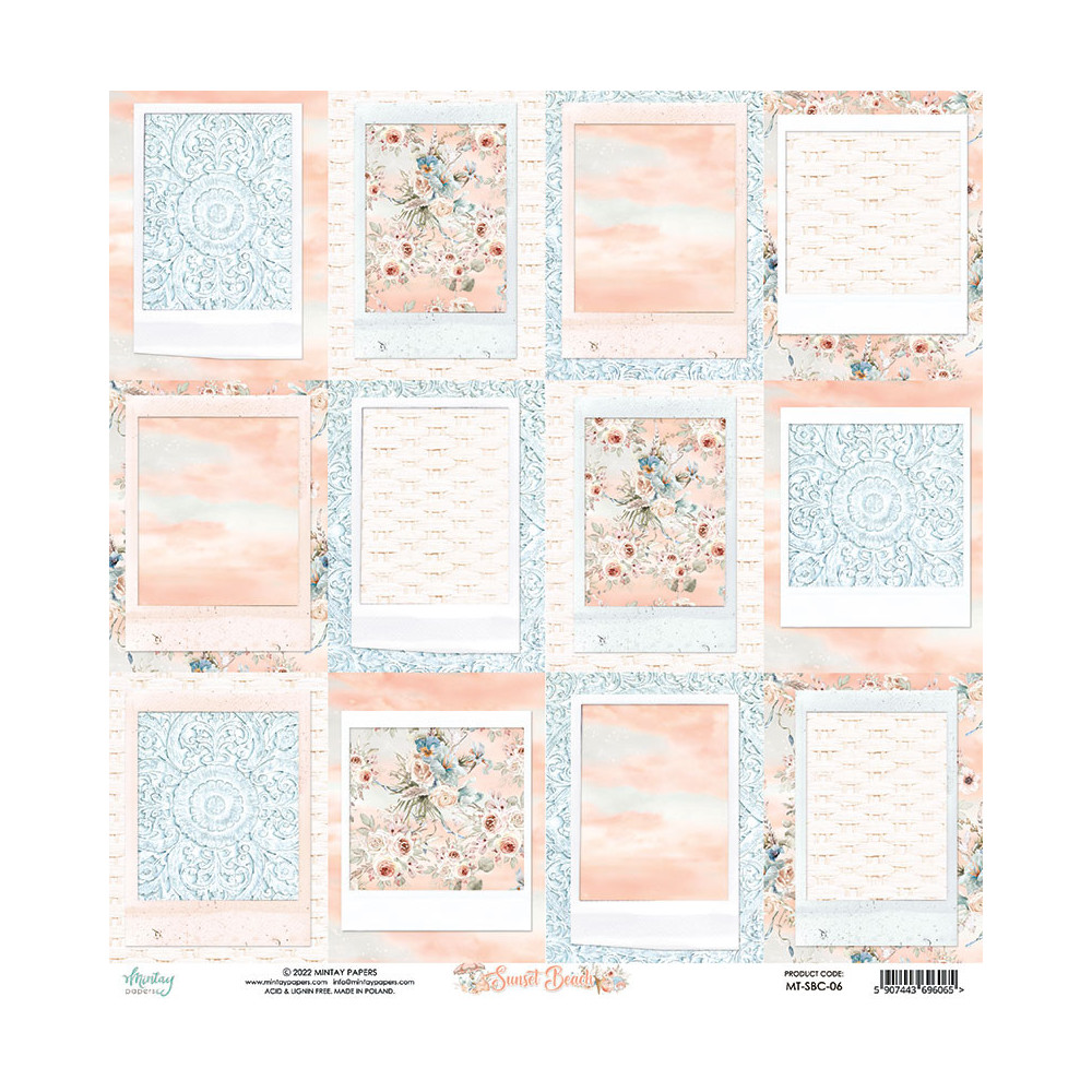 Set of scrapbooking papers 30,5 x 30,5 cm - Mintay - Sunset Beach